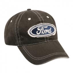Ford Black Distressed Cap