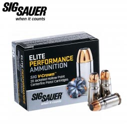 Sig Sauer Elite Performance V-Crown .357 Sig 125gr. JHP Ammunition, 20 Round Box