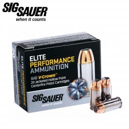 Sig Sauer Elite Performance V-Crown .380 Auto 90gr. JHP Ammunition, 20 Round Box