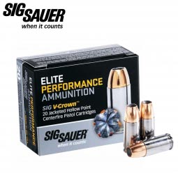 Sig Sauer Elite Performance V-Crown 9mm 115gr. JHP Ammunition, 20 Round Box