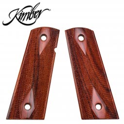 Kimber 1911 Full Size Ambi Grips, Double Diamond Rosewood, Mag Well