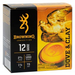 Browning Dove & Clay 12ga. 2-3/4" 1-1/8oz #7.5 Shot, 25 Round Box