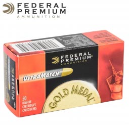 Federal Premium 22LR Ultra Match 40gr. LRN Ammunition, 50 Round Box