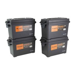 PLANO FIELD/AMMO BOX,  DEEP,  STANDARD MOLDED POLYMER (PLASTIC) CONSTRUCTION,  4 PACK,  BLACK