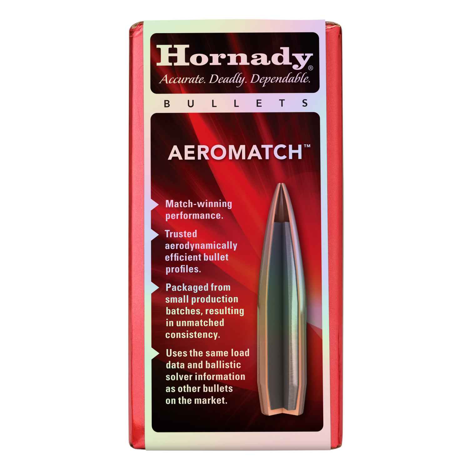 HORNADY AEROMATCH, .224 DIAMETER, 22 CALIBER, 77 GRAIN, AEROMATCH