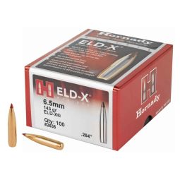 HORNADY ELD-X, .264 DIAMETER, 6.5MM, 143 GRAIN, BALLISTIC TIP, 100 COUNT