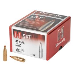 HORNADY SST, .308 DIAMETER, 30 CALIBER, 165 GRAIN, BALLISTIC TIP, 100 COUNT