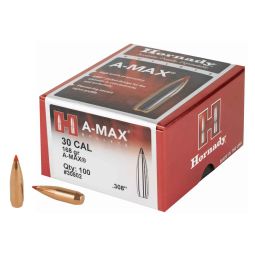 HORNADY A-MAX, .308 DIAMETER, 30 CALIBER, 168 GRAIN, BALLISTIC TIP, 100 COUNT