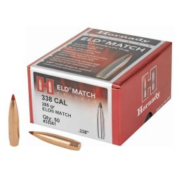HORNADY ELD-M, .338 DIAMETER, 338 LAPUA, 285 GRAIN, BALLISTIC TIP, 50 COUNT