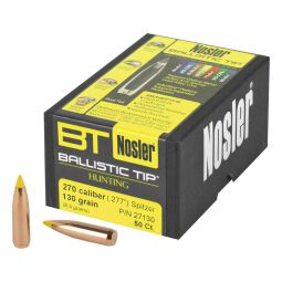 NOSLER BALLISTIC TIP, .277 DIAMETER, 270 CALIBER, 130 GRAIN, SPITZER BOAT TAIL, 50 COUNT