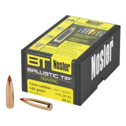 NOSLER BALLISTIC TIP, .284 DIAMETER, 7MM, 140 GRAIN, SPITZER BOAT TAIL, 50 COUNT