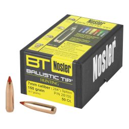 NOSLER BALLISTIC TIP, .284 DIAMETER, 7MM, 150 GRAIN, SPITZER BOAT TAIL, 50 COUNT