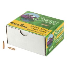 SIERRA BULLETS MATCHKING, .224 DIAMETER, 22 CALIBER, 77 GRAIN, HOLLOW POINT BOAT TAIL, 500 COUNT