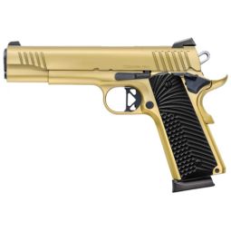 CHIAPPA 1911 SUPERIOR GRADE, 38 SUPER 5" GOLD G10 BLK GRIPS
