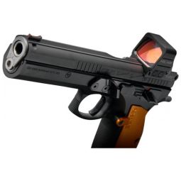 CZ CUSTOM TS ORANGE CUSTOM 9MM, 5.2" 19RD BLACK HOLOSUN COMP