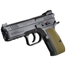 CZ CUSTOM SHADOW 2 COMPACT, CUSTOM 9MM 4" 15RD BLACK GREEN