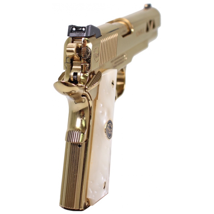 IVER JOHNSON GOLDEN EAGLE, 1911 45ACP 8RD POLISHED GOLD: MGW