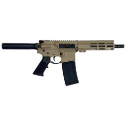 GLFA AR15 PISTOL 223 WYLDE, 7.5" NITRIDE BARREL FDE