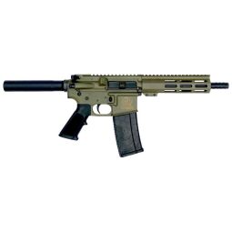 GLFA AR15 PISTOL 223 WYLDE, 7.5" NITRIDE BARREL OD GREEN