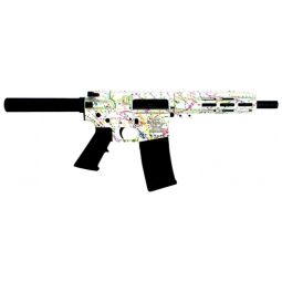 GLFA AR15 PISTOL 223 WYLDE, 7.5" NITRIDE SPLATTER WHITE