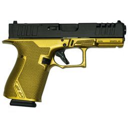 GLFA 19 STRIKER 9MM 4" 15 SHOT, BLACK SLIDE GALAXY GOLD FRAME