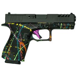 GLFA 19 STRIKER 9MM 4" 15 SHOT, BLK SLIDE SPLATTER BLACK FRAME