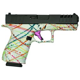 GLFA 19 STRIKER 9MM 4" 15 SHOT, BLK SLIDE SPLATTER WHITE FRAME