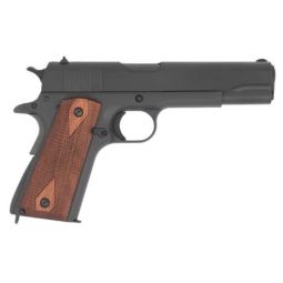 TISAS 1911A1 US ARMY 45ACP, 5" BBL 7RD WOOD GRIP/BLACK
