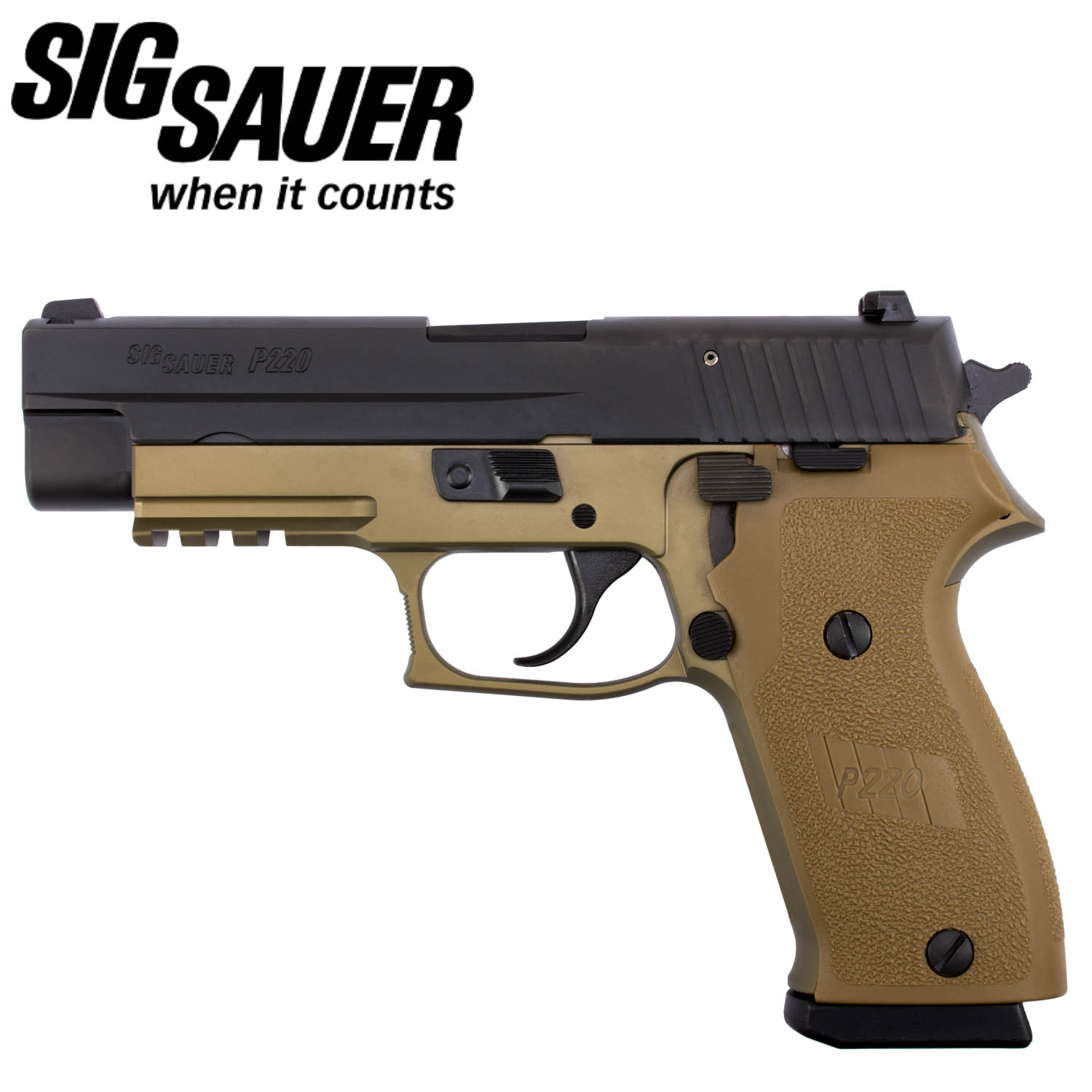 Sig Sauer P220 Combat Full Size Pistol, CA Compliant, 45ACP, Black