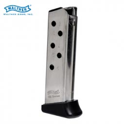 Walther PPK .380 ACP 6 Rd. Magazine with Finger Rest, Nickel