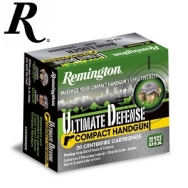 Remington Ultimate Defense Compact Handgun 40 S&W 180gr. BJHP Ammunition 20 Round Box