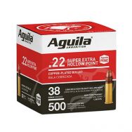 Aguila Super Extra 22 LR Ammunition, 38gr. Hollow Point, 500 Round Box