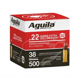Aguila Super Extra 22 LR Ammunition, 38gr. Hollow Point, 500 Round Box