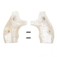 Altamont S&W J-Frame Grips Round Butt, Boot White Pearl w/ S&W Medallions