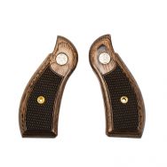 Altamont S&W K/L-Frame Grips Round Butt, Service Panel Super Walnut Checkered w/ Medallions