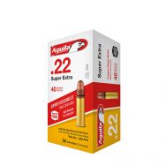 Aguila Super Extra, 22 LR High Velocity Ammunition, 40gr. Round Nose, 50 Round Box