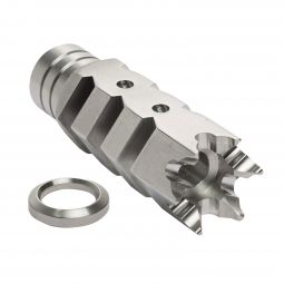 ATI AR-15 .223/5.56 Steel Shark Muzzle Brake, Stainless