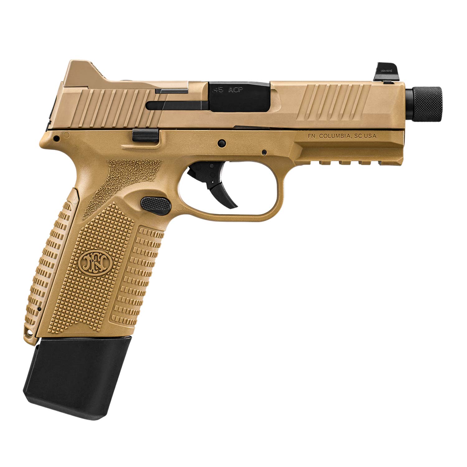 FN 545 Tactical, .45 ACP FDE, (1) 15 & (1) 18 Round Magazines: MGW