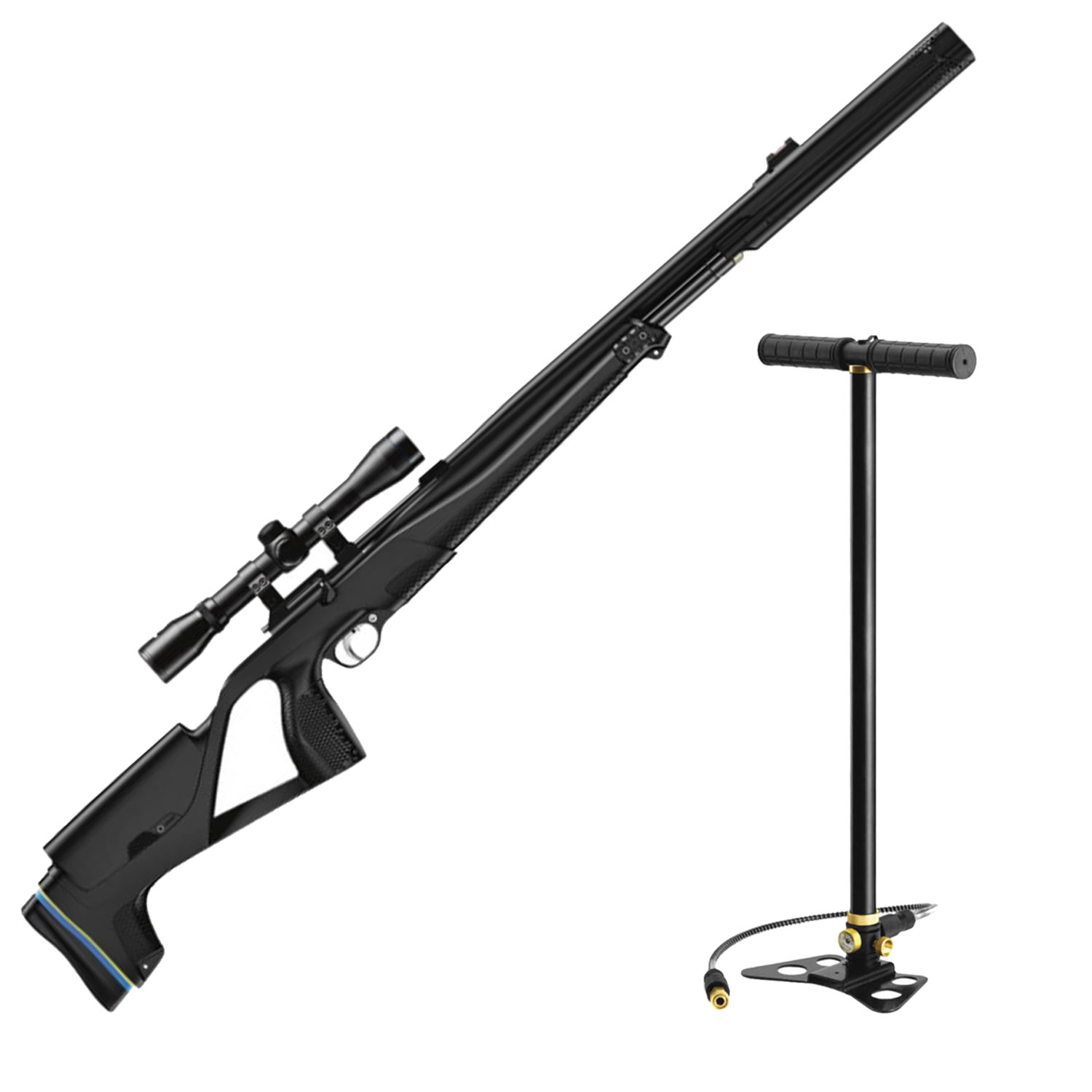 Stoeger XM1 Suppressed Air Rifle, .177 Cal, Black Synthetic Stock