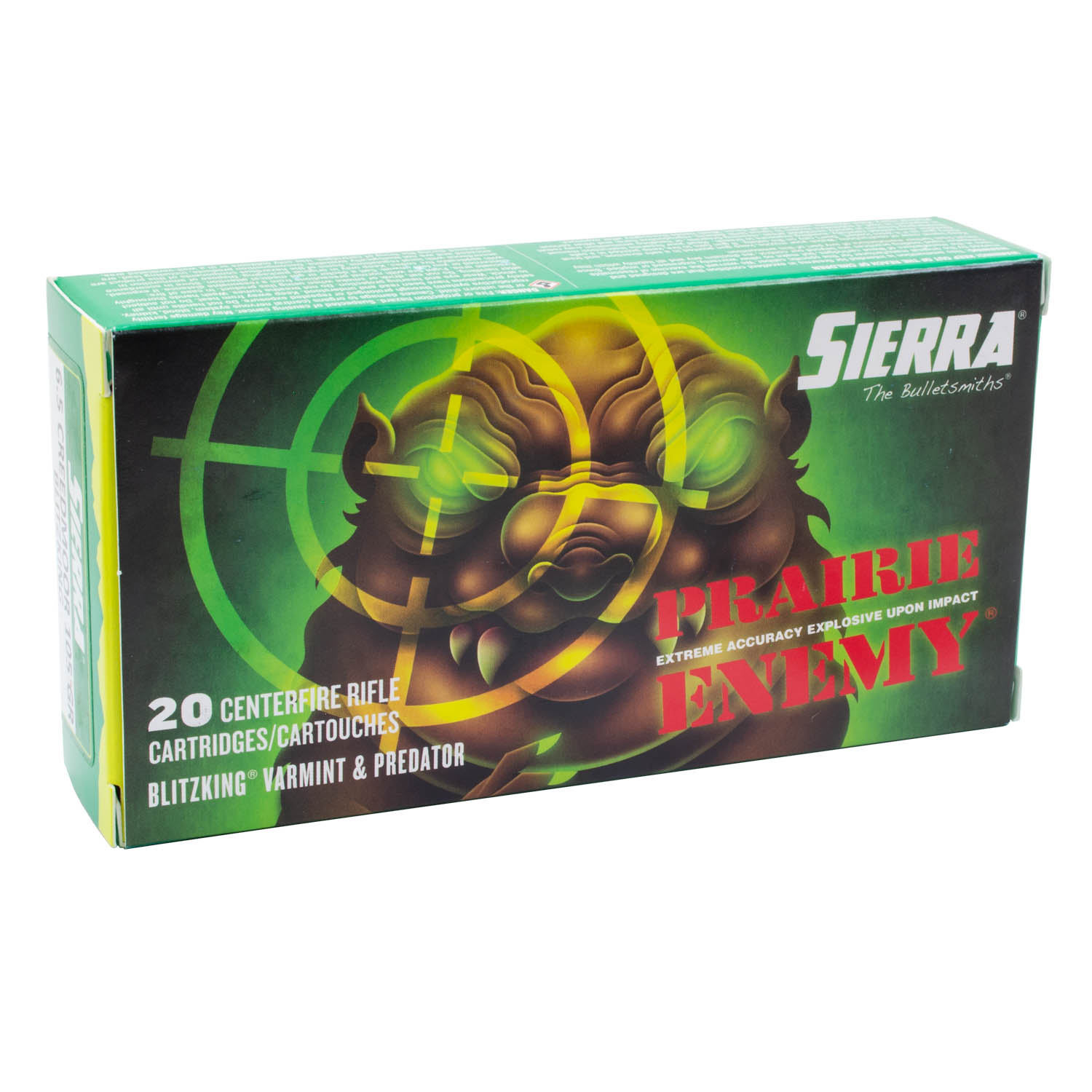 Sierra Prairie Enemy 6.5 Creedmoor 105gr. BlitzKing Ammunition, 20