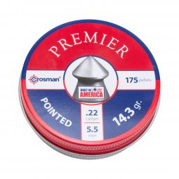 Crosman Pointed Air Gun Pellets, .22 Cal., 14.3gr., 175 Count