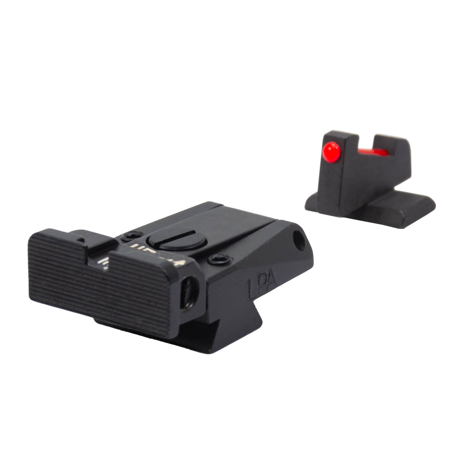 LPA Browning Hi-Power Sight Set, Adjustable Black Serrated Rear w