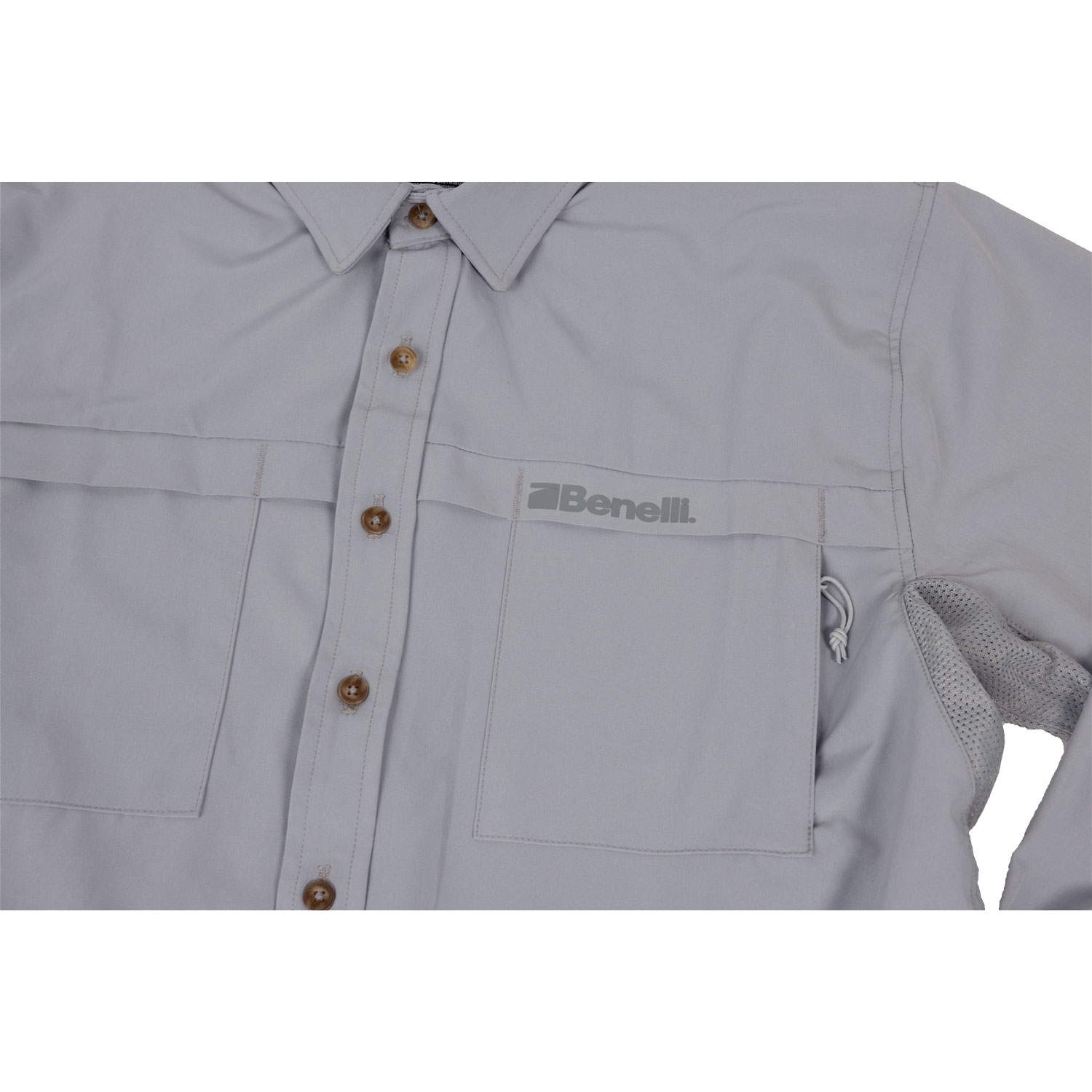 Benelli Long Sleeve Shooting Shirt, Light Gray: MGW