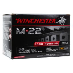 Winchester 22LR M-22 40gr. Round Nose Ammunition, 1000 Round Box