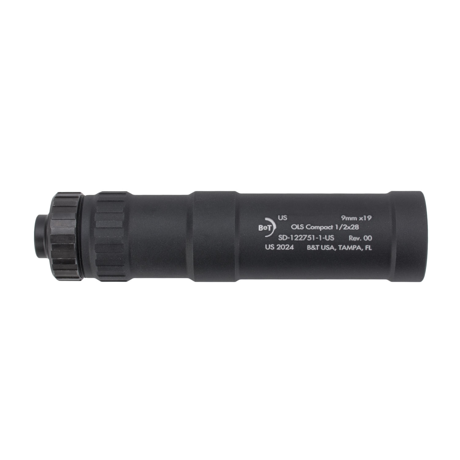 B&T USA Impuls OLS Compact 9mm Suppressor, 1/2x28 Threads: MGW