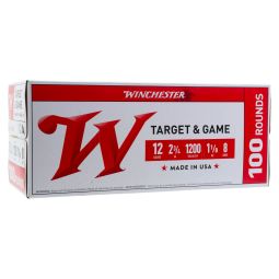 Winchester USA 12ga. 2-3/4" 1-1/8oz. #8 Shot Ammunition, 100 Round Pack