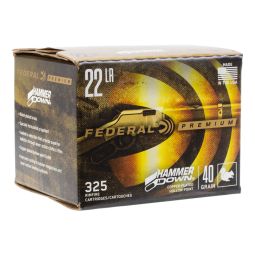 Federal Premium 22 Hammer Down, 22LR 40gr. HP Ammunition, 325 Round Box