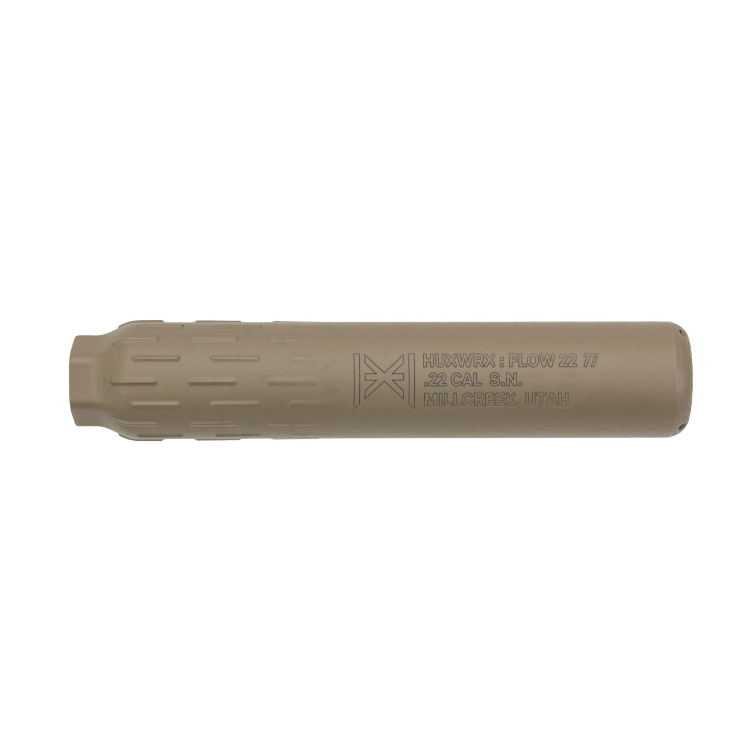 HUXWRX FLOW 22 Ti Suppressor, .22LR, FDE: MGW