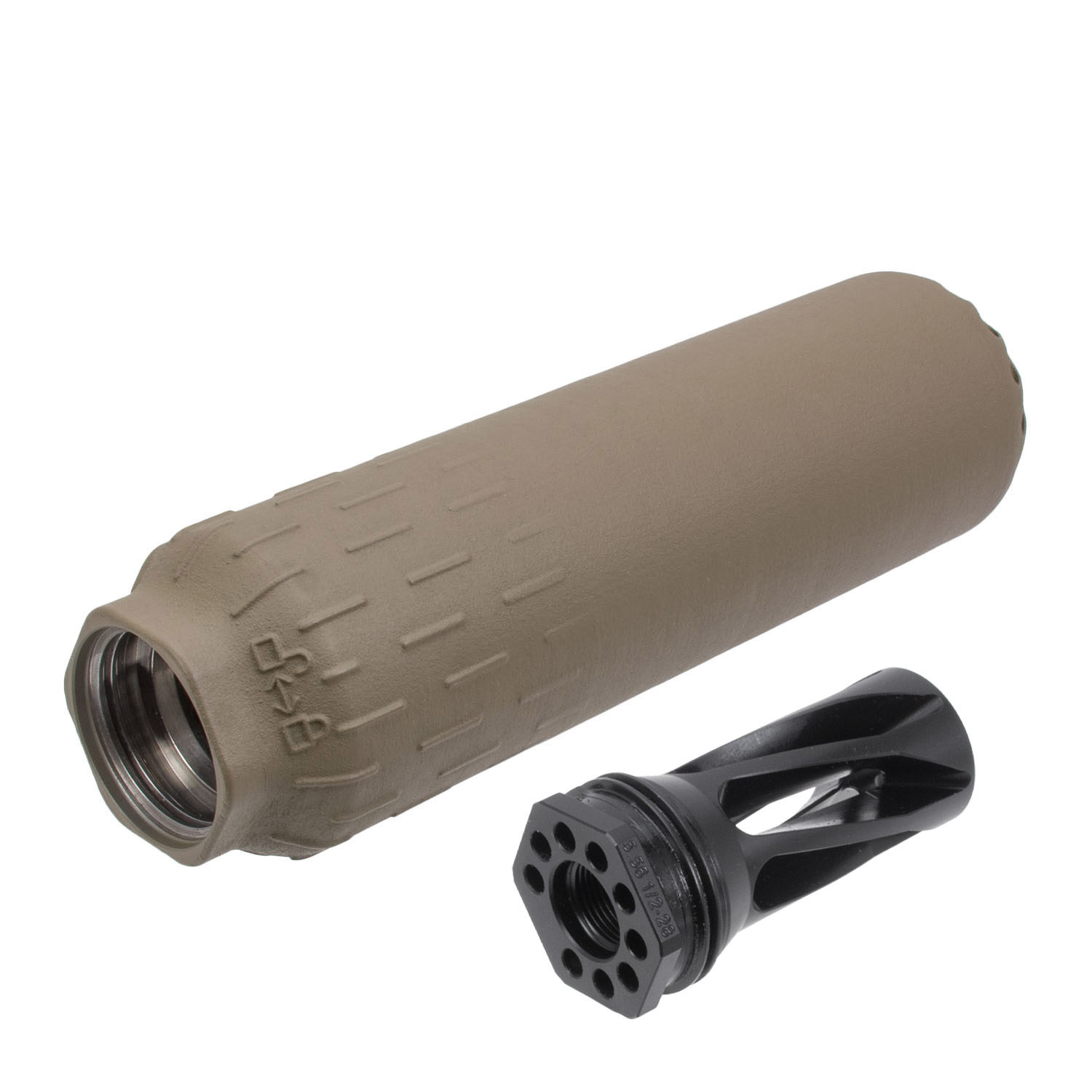 HUXWRX FLOW 556 Ti Suppressor, .223cal/5.56mm, FDE: MGW