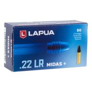 Lapua Midas+ 22 Long Rifle 40gr. Lubricated Round Nose Ammunition, 50 Round Box